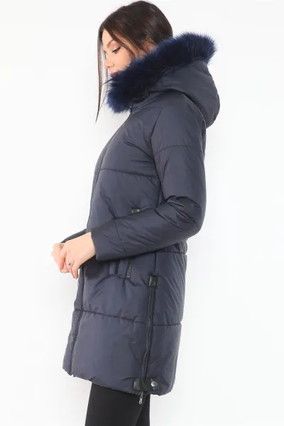 Z6668 DEWBERRY WOMEN'S COAT-NAVY BLUE