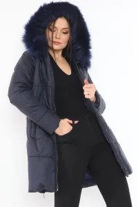 Z6668 DEWBERRY WOMEN'S COAT-NAVY BLUE