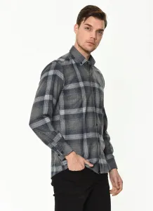 G708 DEWBERRY MEN'S SHIRT-GREY - NAVY BLUE