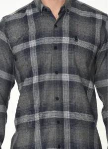 G708 DEWBERRY MEN'S SHIRT-GREY - NAVY BLUE