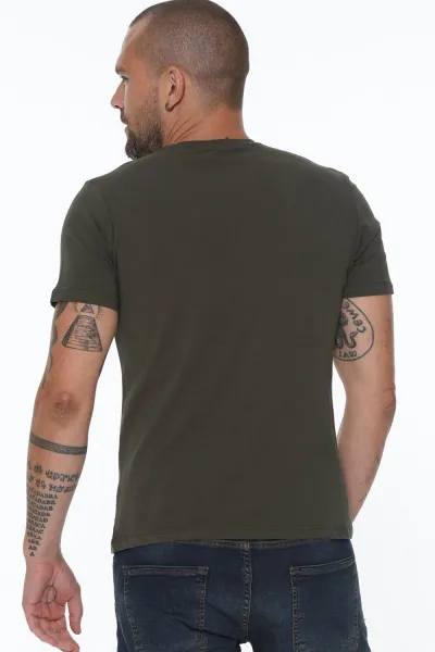 T8568 DEWBERRY V-NECK MEN'S T-SHIRT-KHAKI