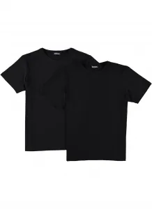 DOUBLE SET T8569 DEWBERRY BIKE COLLAR MEN'S T-SHIRT-BLACK-BLACK