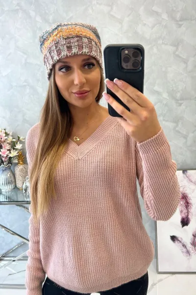 Kesi Čapica s fleece Monika K256 horčica+hnedá