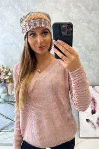 Kesi Čapica s fleece Monika K256 horčica+hnedá
