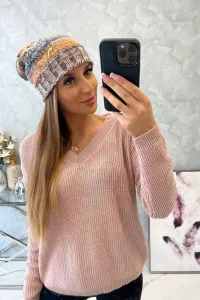 Kesi Čapica s fleece Monika K256 horčica+hnedá