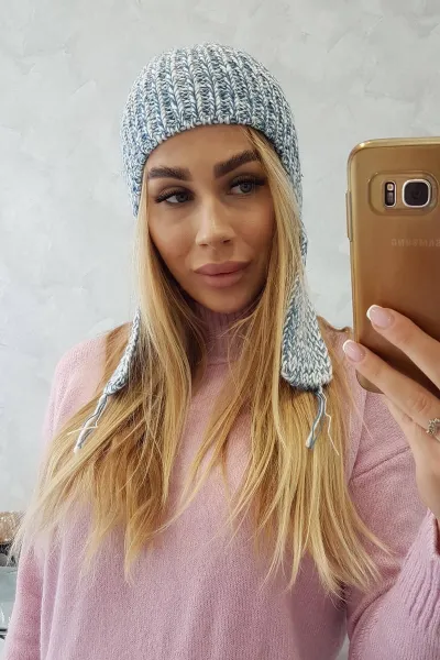 Kesi Dámska čiapka s dlhými ušami Jana K314 modrá
