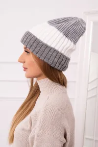 Kesi Čapica s fleece Bojana K265 šedá+biela