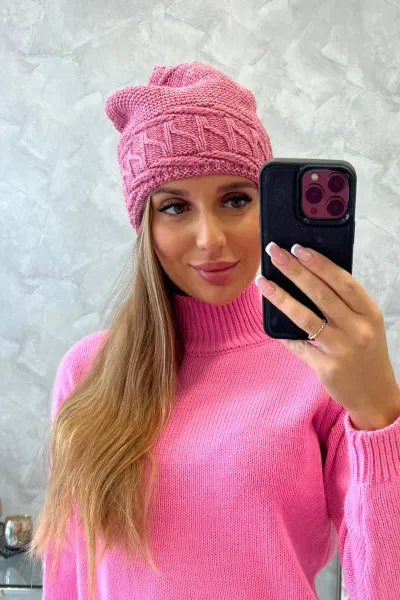 Kesi Dámska čiapka Aniela K338 tmavo ružová