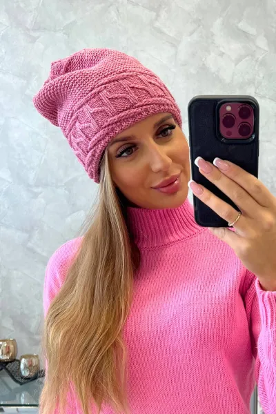 Kesi Dámska čiapka Aniela K338 tmavo ružová