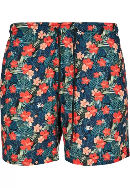 Blk/tropical swimsuit with pattern