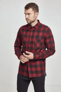 Plaid flannel shirt blk/burgundy