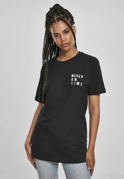 Black T-shirt Never On Time