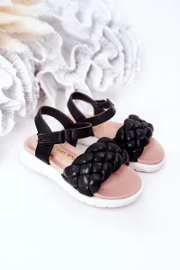 Boto Detské sandále s Braid Black Adella