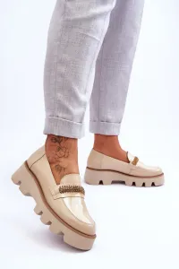 Laura Messi Módne mokasíny na platforme s dekoráciou Laury Messi 2600 Beige