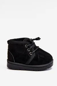 FR1 Detské čipky -Boots Izolované s kožušinovým čiernym poľovníkom