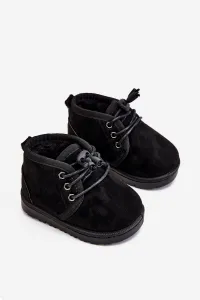 FR1 Detské čipky -Boots Izolované s kožušinovým čiernym poľovníkom