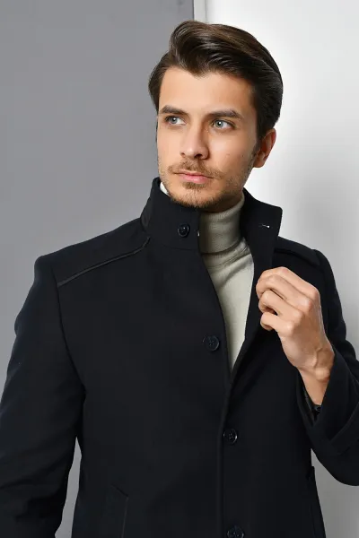 PLT8391 DEWBERRY MEN'S COAT-NAVY BLUE