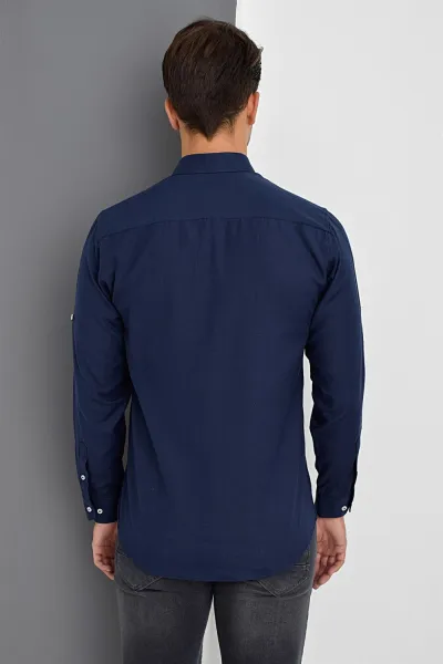 G674 DEWBERRY MEN'S SHIRT-NAVY BLUE