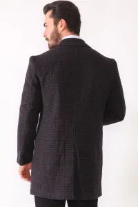 PLT8364 DEWBERRY MEN'S COAT-PLAID-BURGUNDY