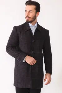 PLT8364 DEWBERRY MEN'S COAT-PLAID-BURGUNDY