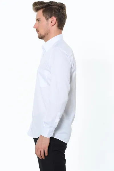G676 DEWBERRY MEN'S SHIRT-WHITE