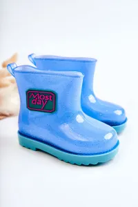 Boto Detský brokátový modrý dážď galoshes