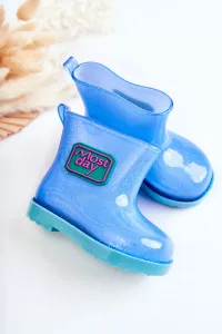 Boto Detský brokátový modrý dážď galoshes