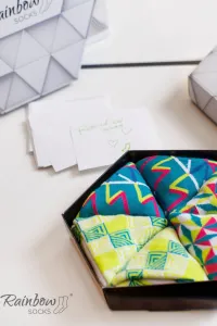 ZOOKSY/RAINBOW SOCKS Ponožky dúhových ponožiek s geometrickými vzormi 3 páry
