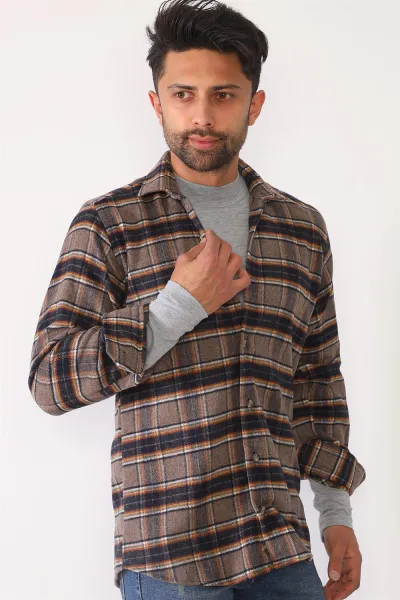 G695 DEWBERRY MEN'S SHIRT-BROWN