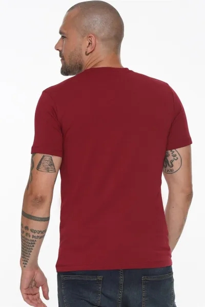 T8569 DEWBERRY BICYCLE COLLAR MEN'S T-SHIRT-BURGUNDY