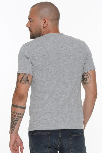 T8569 DEWBERRY BICYCLE COLLAR MEN'S T-SHIRT-GREY