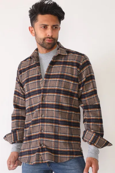 G695 DEWBERRY MEN'S SHIRT-BROWN