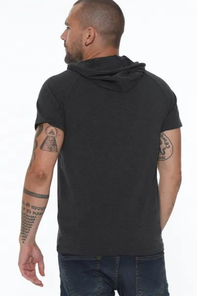 T8570 DEWBERRY HOODED MEN'S T-SHIRT-ANTHRACITE