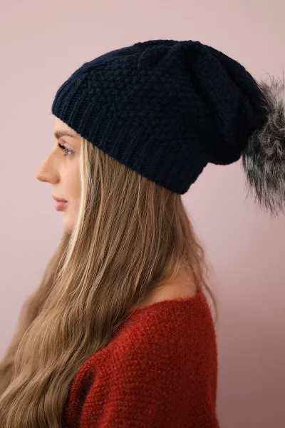 Kesi Čapica s fleece Sandra K210 námornícka modrá