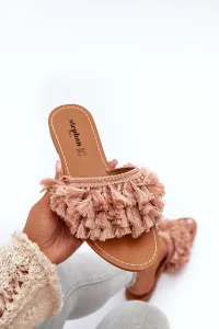 Boto Ploché Dámske Papuče S Šnúrkami Špinavá Ružová Rialle