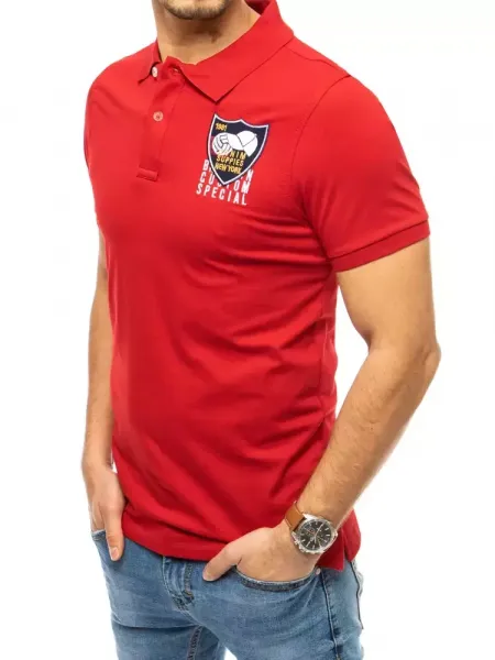 Polo tričko s výšivkou červené Dstreet