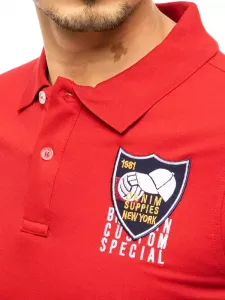 Polo tričko s výšivkou červené Dstreet