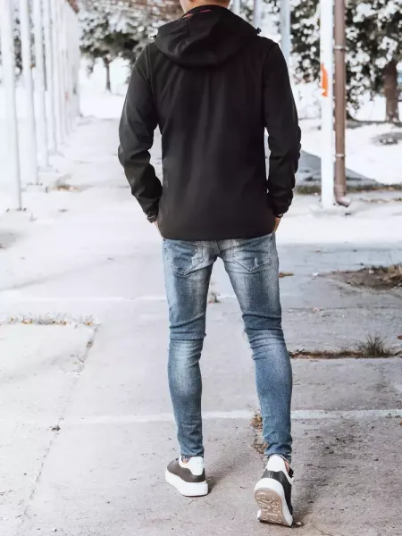 Čierno-červená pánska softshellová prechodná bunda Dstreet
