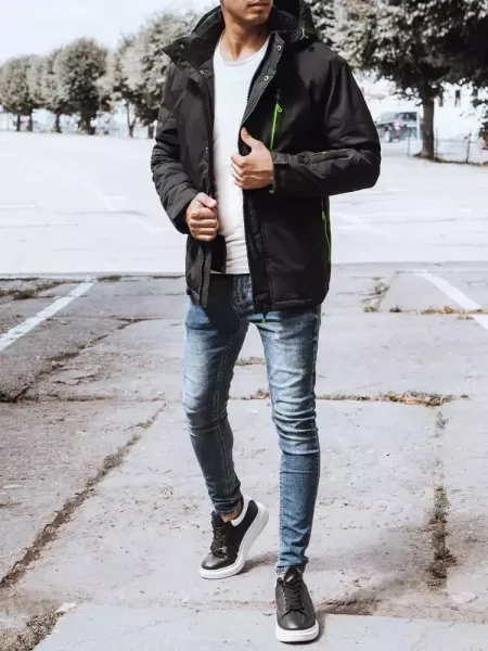 Čierna pánska zimná bunda Dstreet