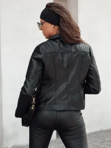 Dámska kožená bunda ramoneska čierna