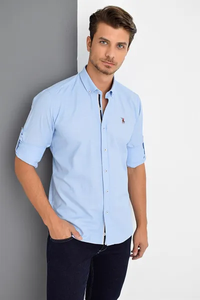 G674 DEWBERRY MEN'S SHIRT-LIGHT BLUE