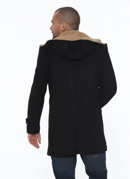 PLT8399 DEWBERRY SUEDE LOOK MEN'S COAT-BLACK