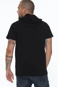 T8570 DEWBERRY HOODED MEN'S T-SHIRT-BLACK