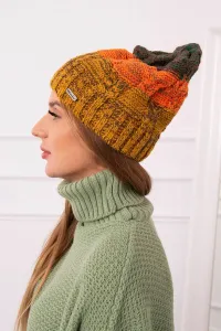 Kesi Čapica s fleece Dolores K303 horčica+oranžová+zelená