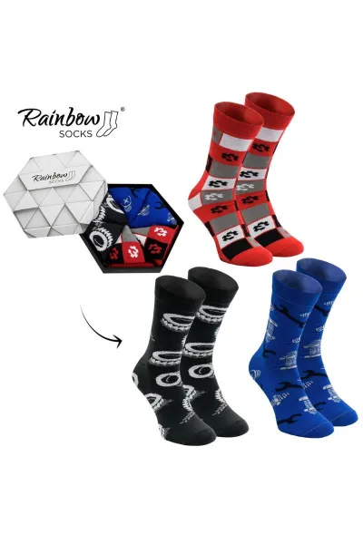 ZOOKSY/RAINBOW SOCKS Dúhové ponožky ponožky pre 3 páry Automotive ventilátor