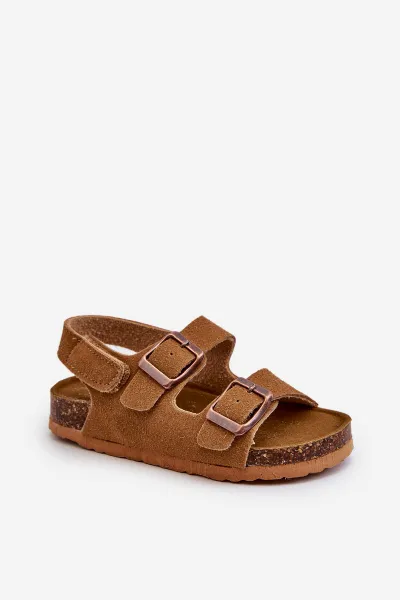 Boto Detské sandále na korkovej platforme so suchým zipsom Camel Rorria