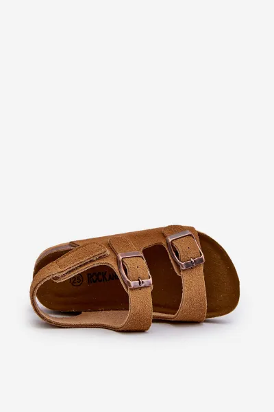 Boto Detské sandále na korkovej platforme so suchým zipsom Camel Rorria
