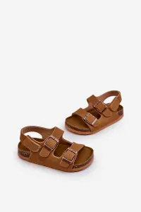 Boto Detské sandále na korkovej platforme so suchým zipsom Camel Rorria