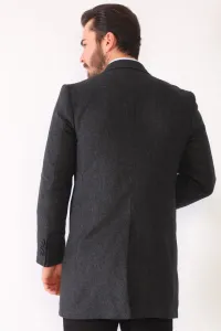 PLT8390 DEWBERRY MEN'S COAT-PATTERNED ANTHRACITE