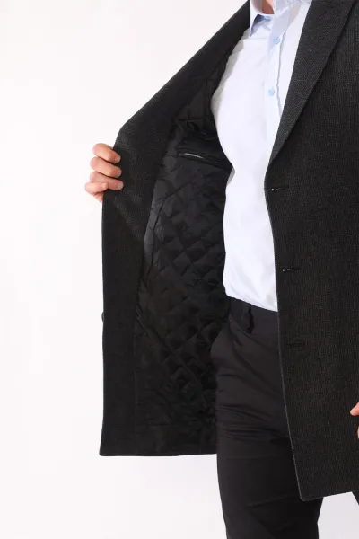 PLT8390 DEWBERRY MEN'S COAT-PATTERNED ANTHRACITE